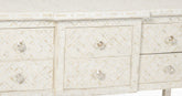Bone Inlay 6 Drawer Console Table Geometric Design 2